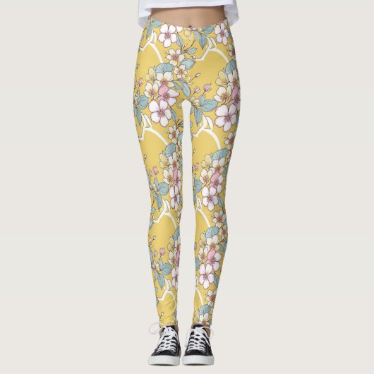 Herhalend patroon in pastelkleuren leggings (Voorkant)
