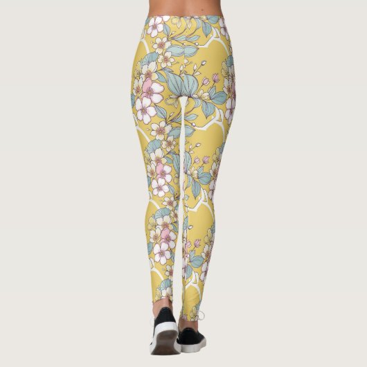 Herhalend patroon in pastelkleuren leggings (Achterkant)