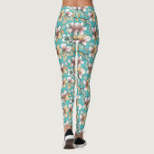 Herhalend patroon met bloementhema leggings (Achterkant)