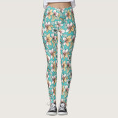 Herhalend patroon met bloementhema leggings (Voorkant)