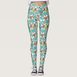 Herhalend patroon met bloementhema leggings