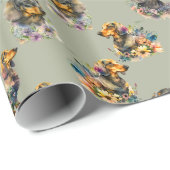Herhalend Patroon met Cute Dachshunds Pet Dog Cadeaupapier (Rol Hoek)