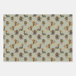 Herhalend Patroon met Cute Dachshunds Pet Dog Inpakpapier Vel