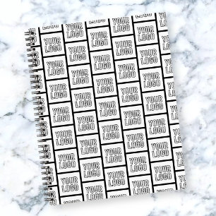 Herhalend patroon met elk logo of elke afbeelding notitieboek