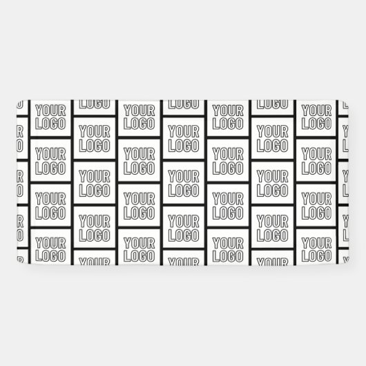 Herhalend patroon met elk logo of elke afbeelding spandoek (Horizontaal)