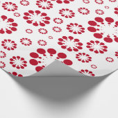 Herhalend Patroon Rode Bloemen Van Cirkels En Ring Cadeaupapier (Hoek)