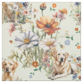 Herhalend patroon van gele labradors stof (Swatch)
