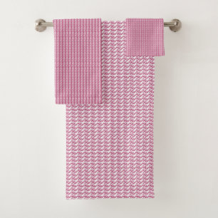 Herhalend patroon van kleine, golvende, roodachtig bad handdoek
