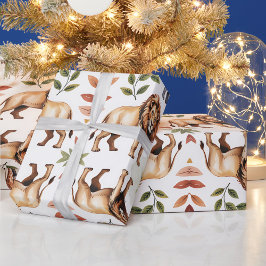Herhalend patroon van leeuwen, giraffen en olifant cadeaupapier
