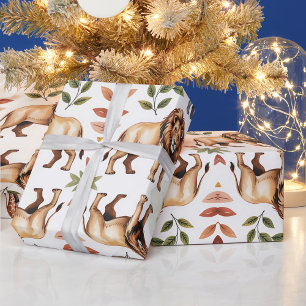Herhalend patroon van leeuwen, giraffen en olifant cadeaupapier