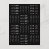 Herhalend Tekstpatroon Zwart Grijs & Wit Briefkaart (Voorkant)