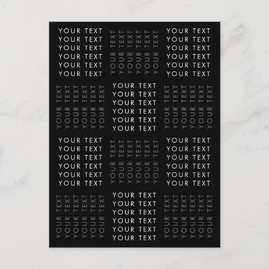 Herhalend Tekstpatroon Zwart Grijs & Wit Briefkaart (Voorkant)