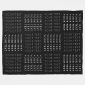Herhalend Tekstpatroon Zwart Grijs & Wit Fleece Deken (Voorkant (Horizontaal))
