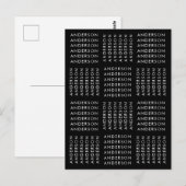 Herhalend tekstpatroon Zwart-wit Briefkaart (Voorkant / Achterkant)