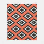 Herhalend zwart-wit Diamanten Patroon Fleece Deken (Voorkant)