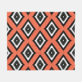 Herhalend zwart-wit Diamanten Patroon Fleece Deken (Voorkant (Horizontaal))