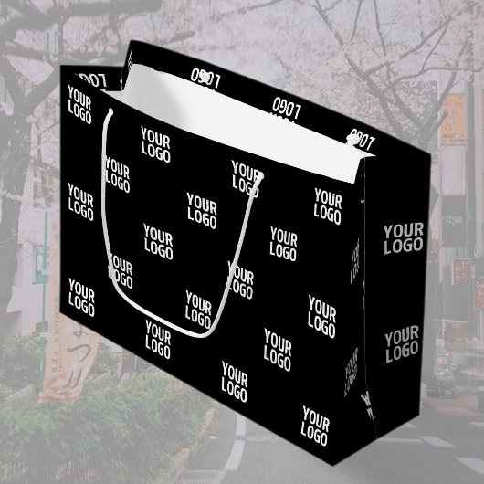 Herhalende afbeelding, ontwerp of bedrijfslogo groot cadeauzakje