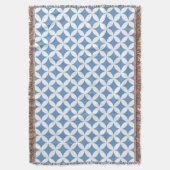 Herhalende cirkelkwartier stijl blauwe patroon thr deken (Voorkant Verticaal)