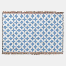 Herhalende cirkelkwartier stijl blauwe patroon thr deken