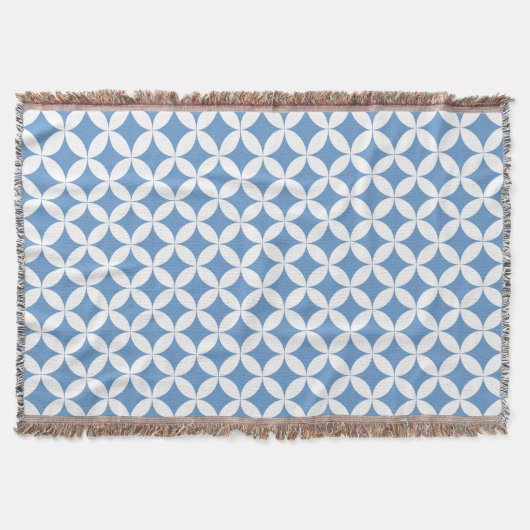 Herhalende cirkelkwartier stijl blauwe patroon thr deken (Voorkant)