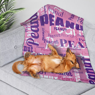 Herhalende dierennaam patroon roze Paarse witte le Fleece Deken