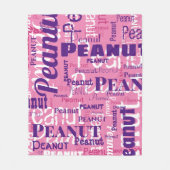 Herhalende dierennaam patroon roze Paarse witte le Fleece Deken (Voorkant)