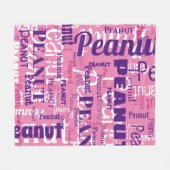 Herhalende dierennaam patroon roze Paarse witte le Fleece Deken (Voorkant (Horizontaal))