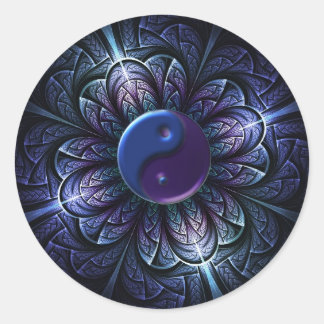 Herhalende fractal yin-yang ronde sticker