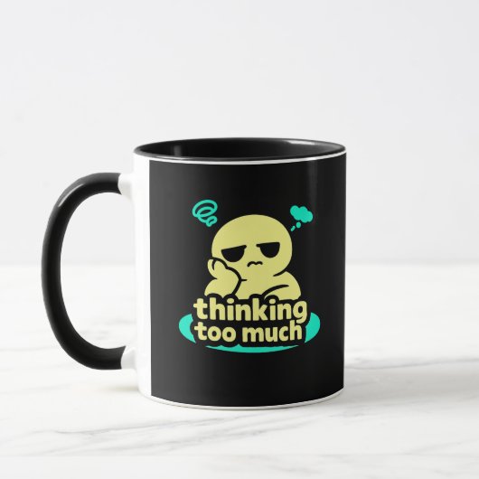 Herhalende Gedachten – Cute Overdenking Coffee Mok (Links)