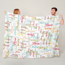 Herhalende Gepersonaliseerde Kleurrijke Namen allo Fleece Deken