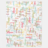 Herhalende Gepersonaliseerde Kleurrijke Namen allo Fleece Deken (Voorkant)