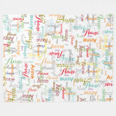 Herhalende Gepersonaliseerde Kleurrijke Namen allo Fleece Deken (Voorkant (Horizontaal))