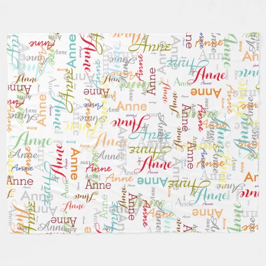 Herhalende Gepersonaliseerde Kleurrijke Namen allo Fleece Deken (Voorkant (Horizontaal))