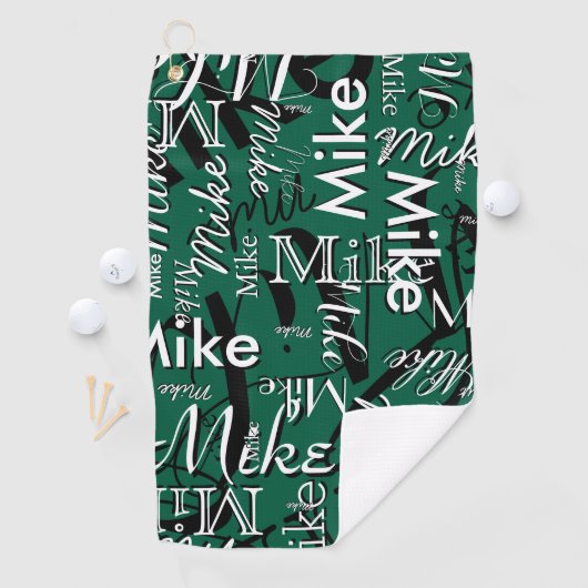 Herhalende Golfers Naam Hunter-Green Golfhanddoek (Insitu)