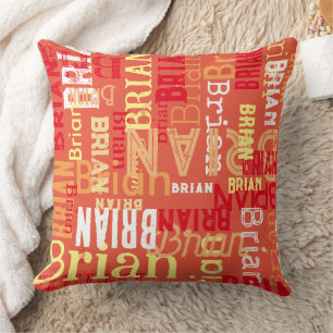 Herhalende / Herhaalde Zijn Naam Typografie Kussen