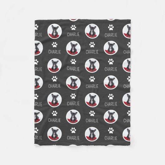 Herhalende Hond Kat Huisdier Naam & Foto Fleece De (Voorkant)