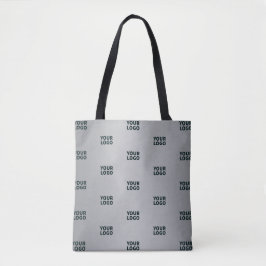 Herhalende logo's op grijze gradiënt (bewerkbare k tote bag