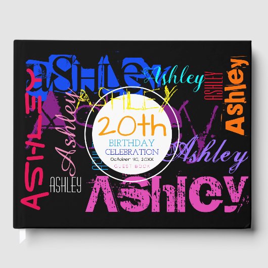 Herhalende naam 6 letters 20ste verjaardag gastenb gastenboek (Voorkant)