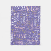 Herhalende naam en hondenpoten allover maagdenpalm fleece deken (Voorkant)