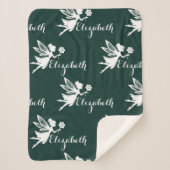 Herhalende naam Fairy Magic Fern Glade Green Sherpa Deken (Voorkant)