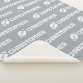 Herhalende Naam Football Dromen Grijs Sherpa Deken (3/4)