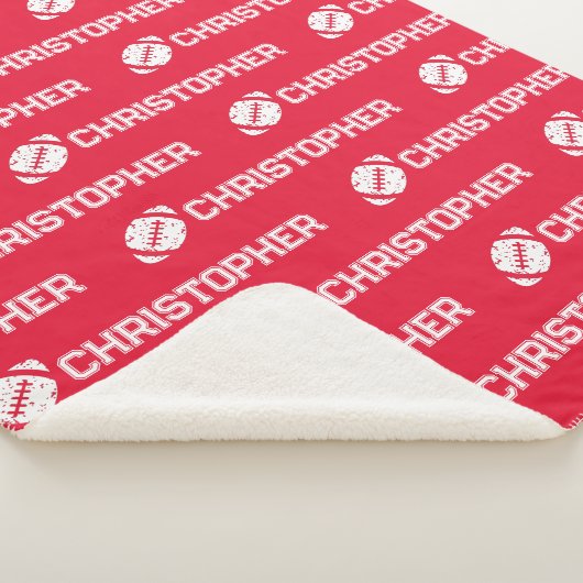 Herhalende Naam Football Dromen Rood Sherpa Deken (3/4)
