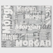 Herhalende Naam Grijs Wit Moderne Neutrals Trendy Cadeaupapier (Vlak)