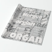 Herhalende Naam Grijs Wit Moderne Neutrals Trendy Cadeaupapier (Uitgerold)