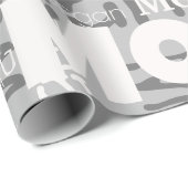 Herhalende Naam Grijs Wit Moderne Neutrals Trendy Cadeaupapier (Rol Hoek)