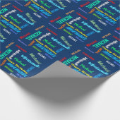 Herhalende NAAM Happy Birthday Gift Wrapping Paper Cadeaupapier (Hoek)