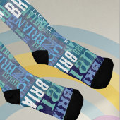 Herhalende Naam in tinten van blauw Sokken