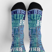 Herhalende Naam in tinten van blauw Sokken (Top)