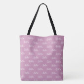 Herhalende Naam in Wit op Fondant Pink Tote Bag (Achterkant)