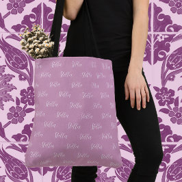 Herhalende Naam in Wit op Fondant Pink Tote Bag